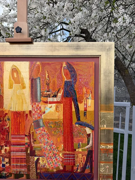 Image of Розмова з музами by Roman Opalinsky, size: 105х82, Painting medium, priced at $4000 Photo 5 of 12.