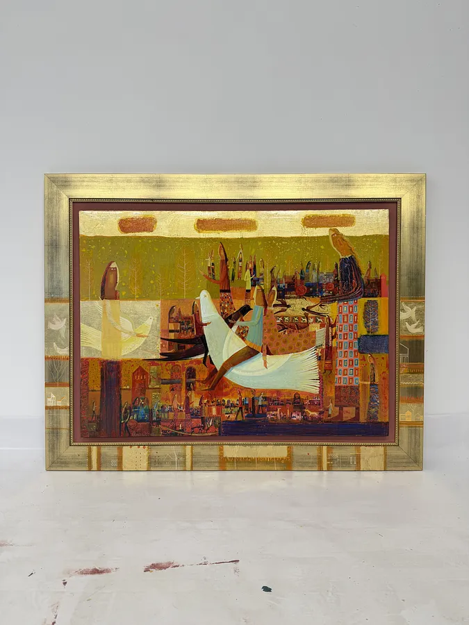 Image of Вершник на білому голубі by Roman Opalinsky, size: 105х82, Painting medium, priced at $4000 Photo 1 of 7.