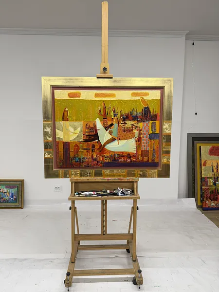 Obraz Вершник на білому голубі autorstwa Roman Opaliński, rozmiar: 105х82, medium Malarstwo, cena: $4000 Zdjęcie 7 z 7.