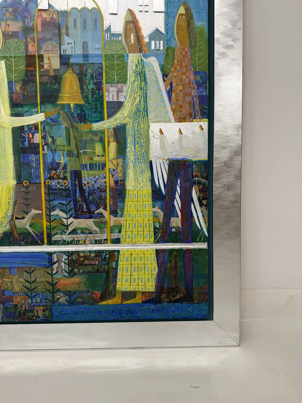 Obraz Dzwonnicy autorstwa Roman Opaliński, rozmiar: 119x99cm, wykonany z olej/drewno, medium Malarstwo, z Miasteczko, cena: $4000 Zdjęcie 7 z 9.