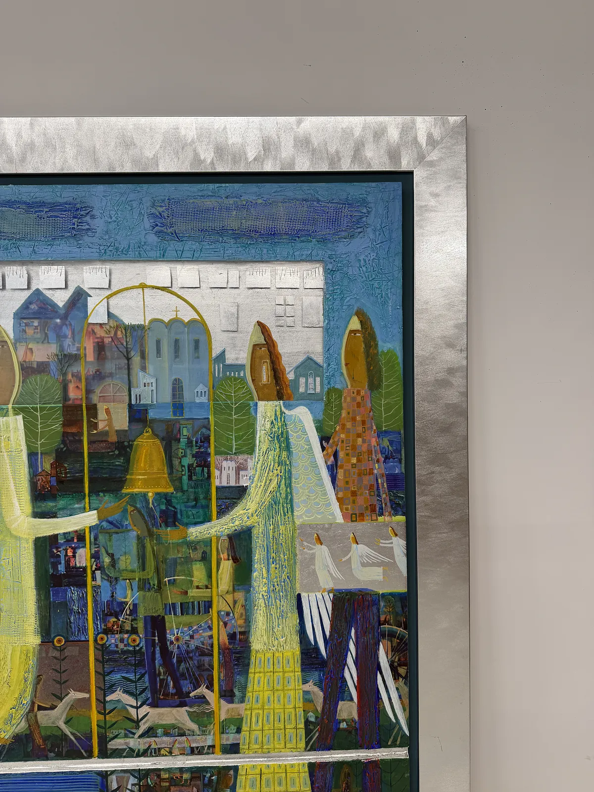 Obraz Dzwonnicy autorstwa Roman Opaliński, rozmiar: 119x99cm, wykonany z olej/drewno, medium Malarstwo, z Miasteczko, cena: $4000 Zdjęcie 8 z 9.