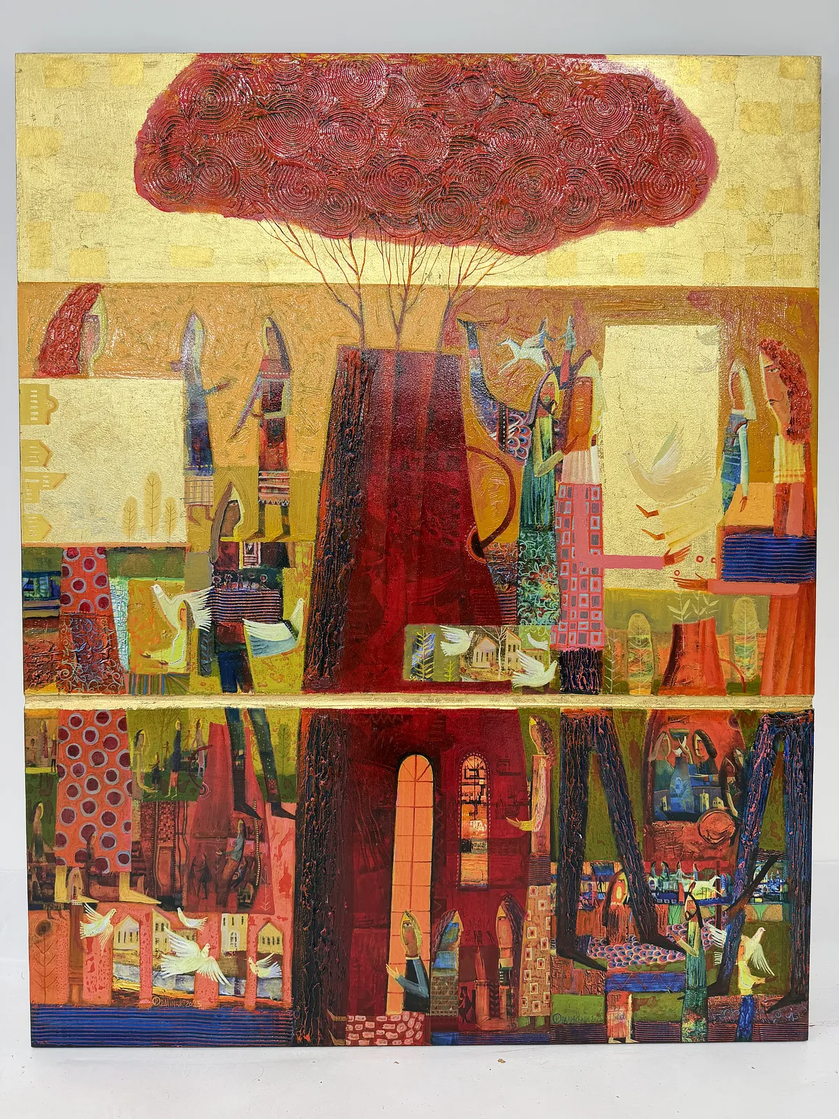 Image of Red roses by Roman Opalinsky, size: 100x80, made of oil on wood, Painting medium, from Horodok, priced at $5000 Photo 2 of 10.