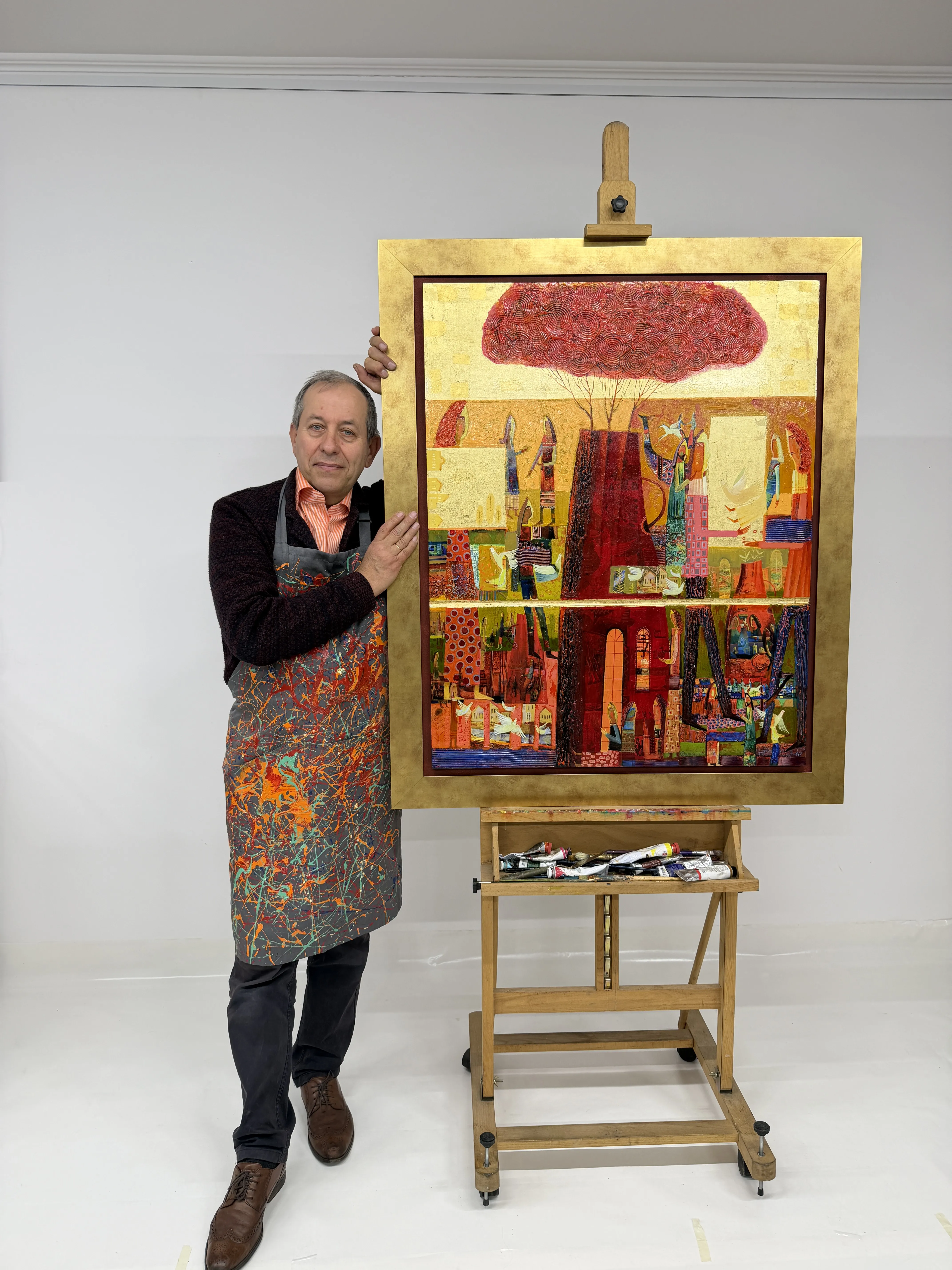 Image of Red roses by Roman Opalinsky, size: 100х80, made of oil on wood, Painting medium, from Horodok, priced at $5000 Photo 10 of 10.