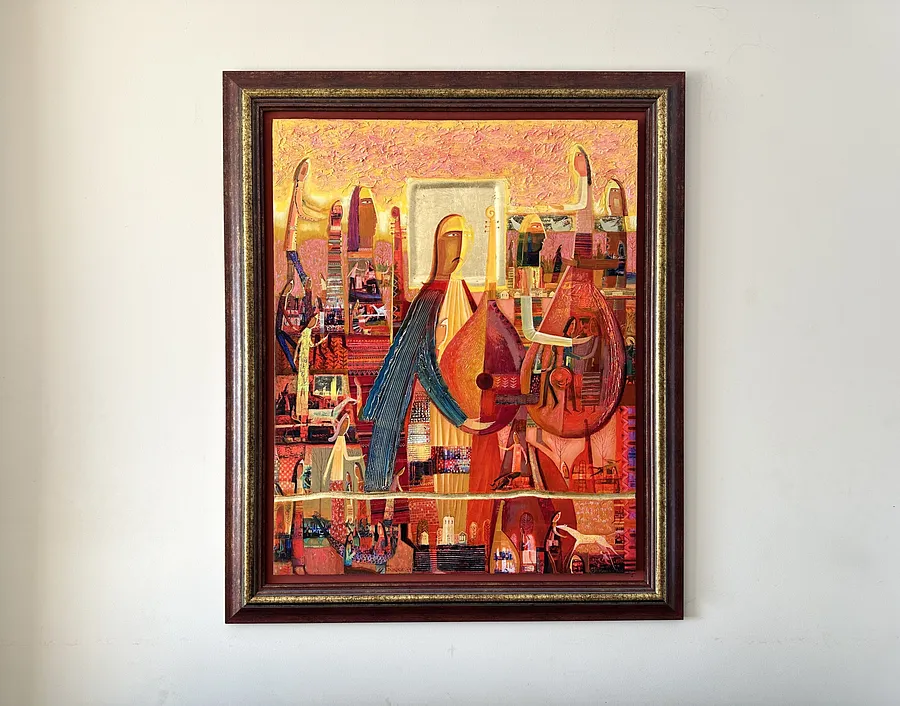 Obraz Linia nieprzerwanej muzy autorstwa Roman Opaliński, rozmiar: 123х103см, wykonany z olej/drewno, medium Malarstwo, z Miasteczko, cena: $3500