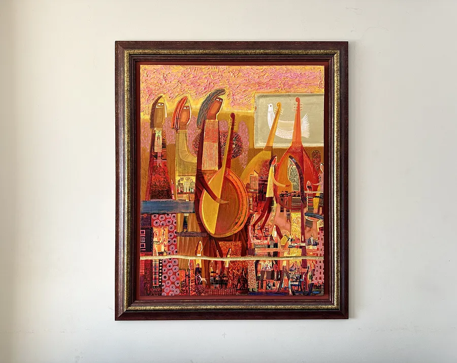 Image of The line of continuous music by Roman Opalinsky, size: 123x103cm, made of oil/wood, Painting medium, from Horodok