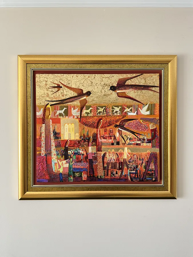 Image of Swallow's Nest by Roman Opalinsky, size: 89x81cm, made of oil/wood, Painting medium, from Town