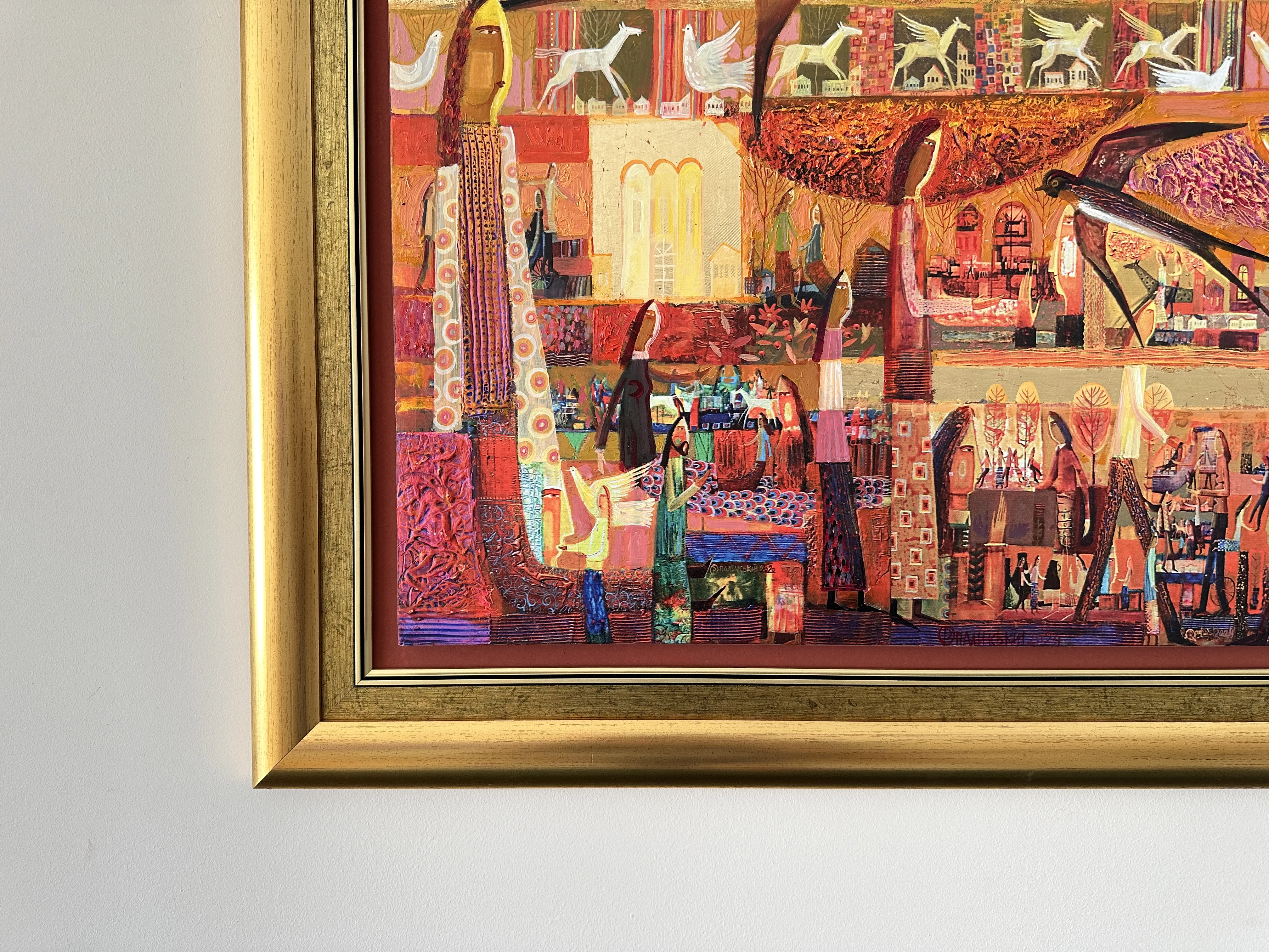 Image of Swallow's Nest by Roman Opalinsky, size: 89x81cm, made of oil/wood, Painting medium, from Town Photo 3 of 9.
