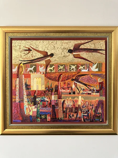 Image of Swallow's Nest by Roman Opalinsky, size: 89x81cm, made of oil/wood, Painting medium, from Town Photo 4 of 9.