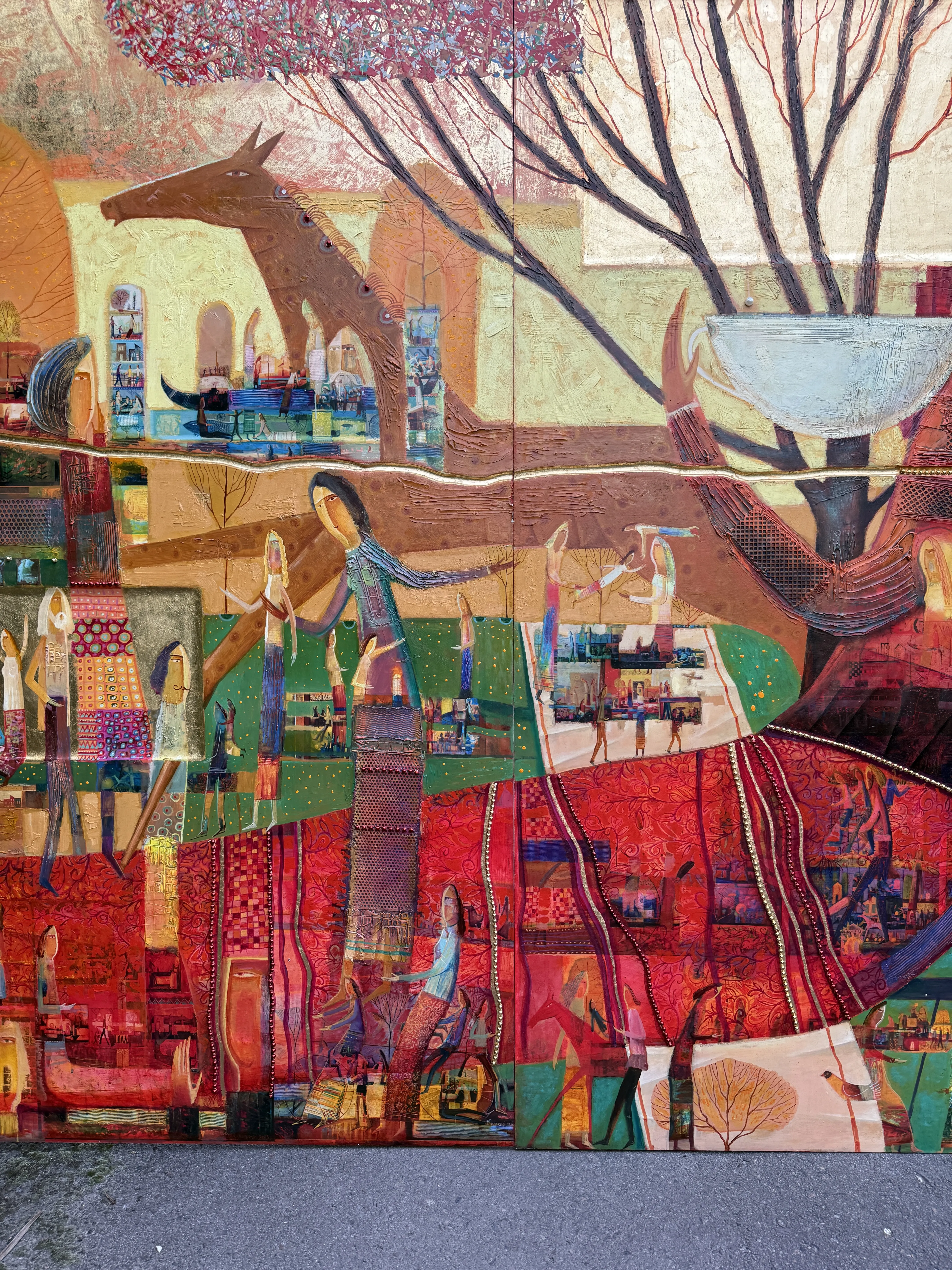 Obraz Drzewo morwowe autorstwa Roman Opaliński, rozmiar: 375x250cm, wykonany z olej/drewno, medium Malarstwo, z Miasteczko, cena: $30000 Zdjęcie 8 z 19.
