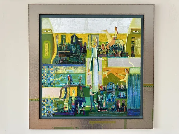 Image of Conversation of Two by Roman Opalinsky, size: 70x60cm, made of oil/wood, Painting medium, from Horodok Photo 2 of 10.