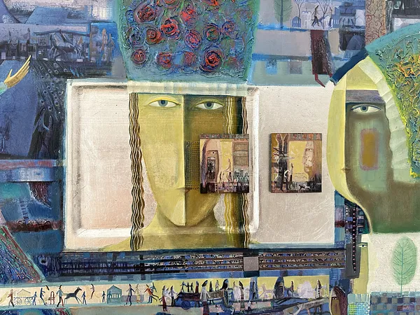 Image of The Path to Meeting by Roman Opalinsky, size: 120x120cm, made of oil/wood, Painting medium, from Horodok Photo 8 of 16.
