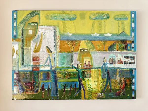 Зображення "Паперові кораблики" від Роман Опалинський, розмір: 140x100cm, матеріали: олія/дерево, медіум: Живопис, місто: Городок, ціна: $4000 Фото 2 з 11.