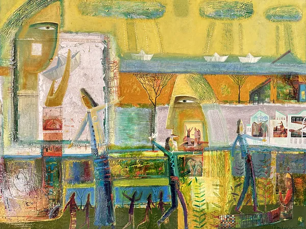 Зображення "Паперові кораблики" від Роман Опалинський, розмір: 140x100cm, матеріали: олія/дерево, медіум: Живопис, місто: Городок, ціна: $4000 Фото 3 з 11.