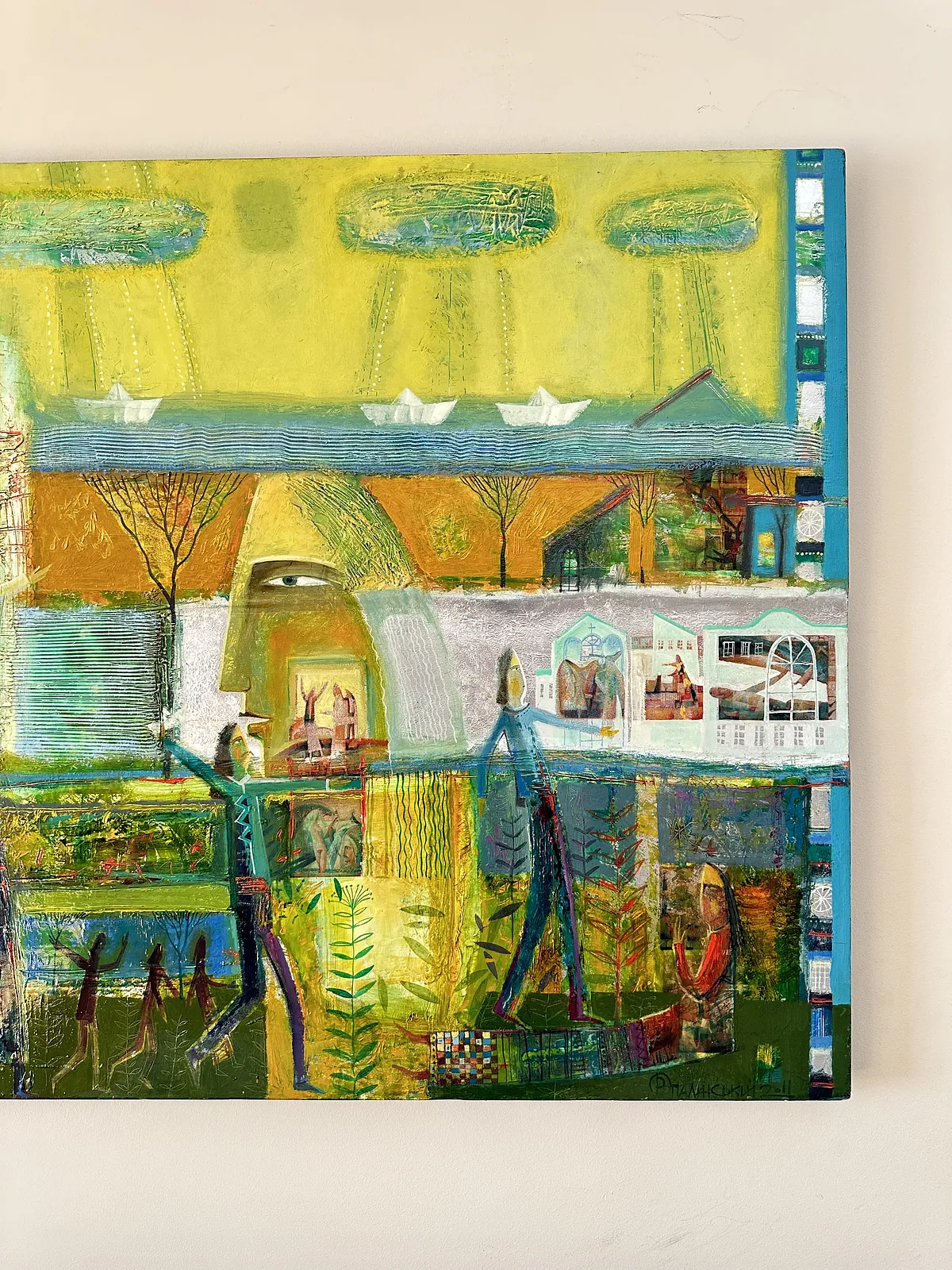 Зображення "Паперові кораблики" від Роман Опалинський, розмір: 140x100cm, матеріали: олія/дерево, медіум: Живопис, місто: Городок, ціна: $5000 Фото 6 з 11.