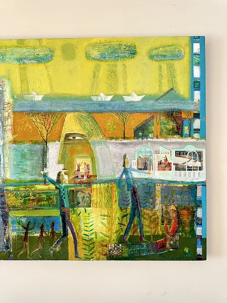 Зображення "Паперові кораблики" від Роман Опалинський, розмір: 140x100cm, матеріали: олія/дерево, медіум: Живопис, місто: Городок, ціна: $4000 Фото 8 з 11.