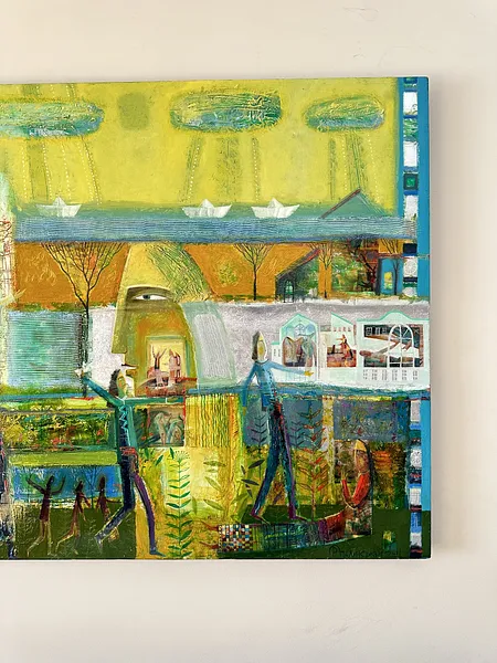 Зображення "Паперові кораблики" від Роман Опалинський, розмір: 140x100cm, матеріали: олія/дерево, медіум: Живопис, місто: Городок, ціна: $4000 Фото 10 з 11.