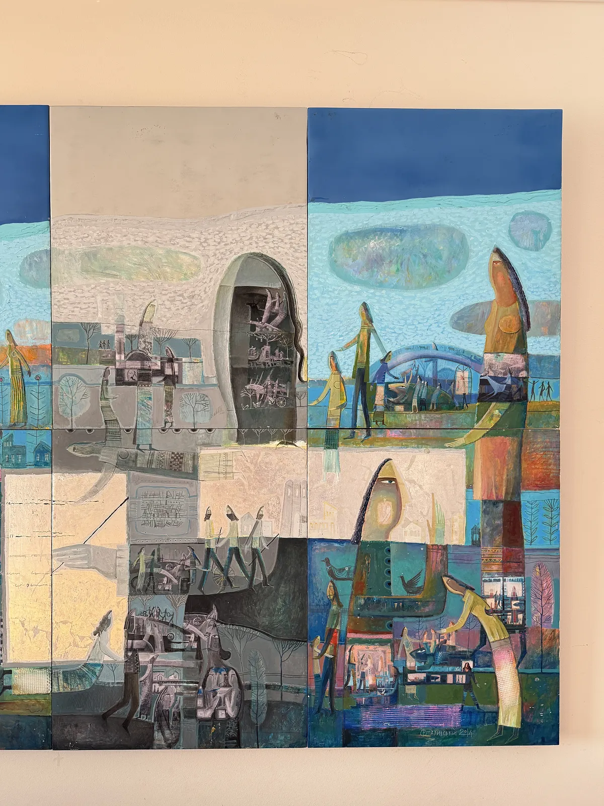 Obraz Moje myśli, moje myśli autorstwa Roman Opaliński, rozmiar: 200x120cm, wykonany z olej/drewno, medium Malarstwo, z Miasteczko, cena: $8000 Zdjęcie 4 z 15.
