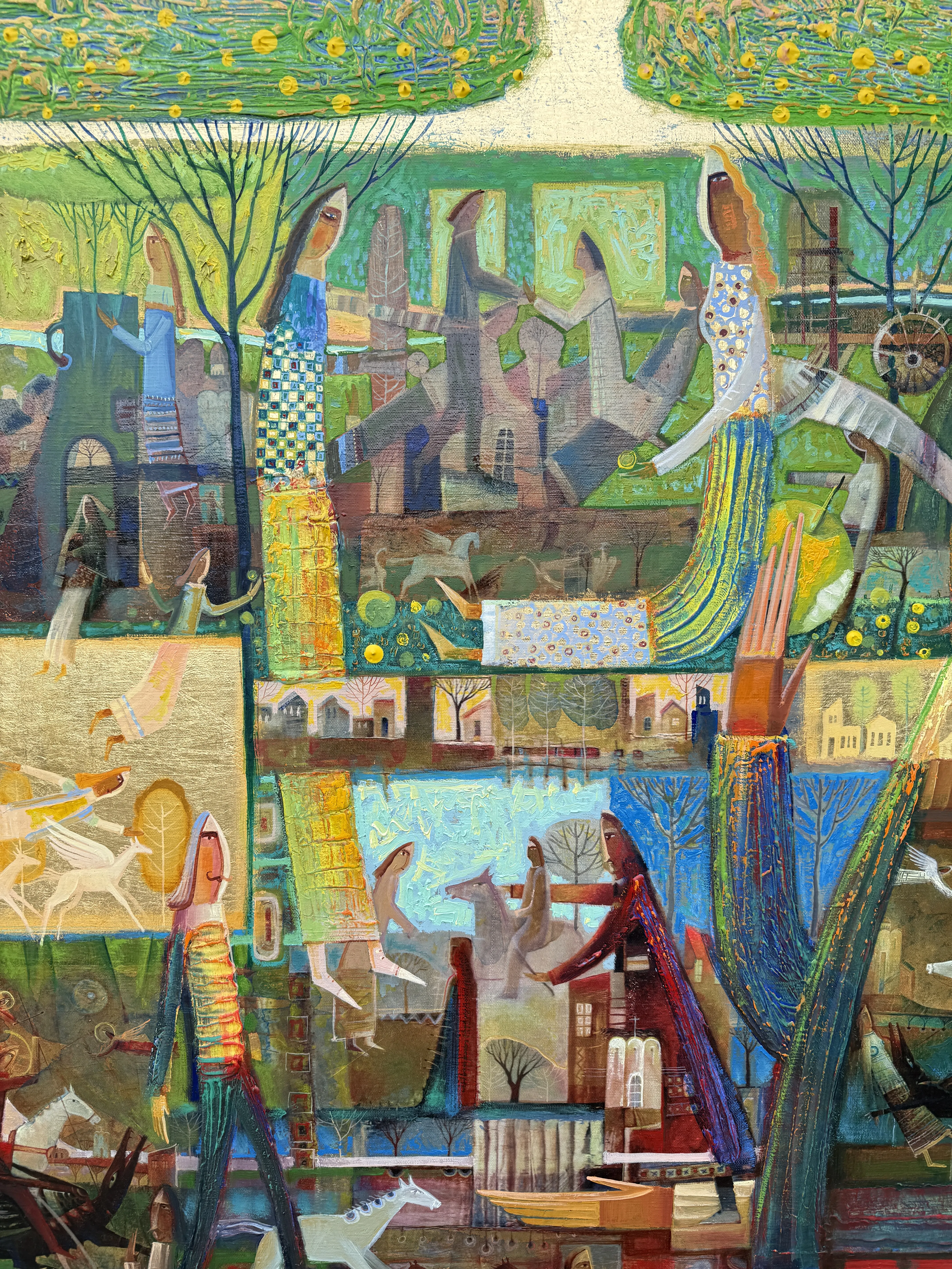Image of Green Apple of Temptation by Roman Opalinsky, size: 119x119cm, made of oil on canvas, Painting medium, from Horodok, priced at $7000 Photo 8 of 11.