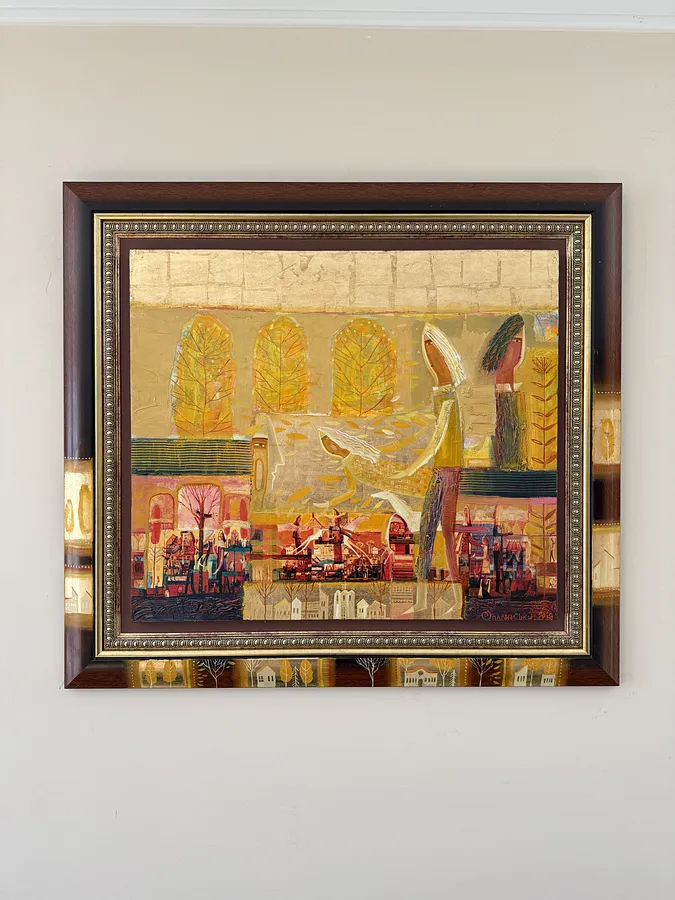 Image of Autumn Breath by Roman Opalinsky, size: 87х78см, made of oil/wood, Painting medium, from Town, priced at $2500