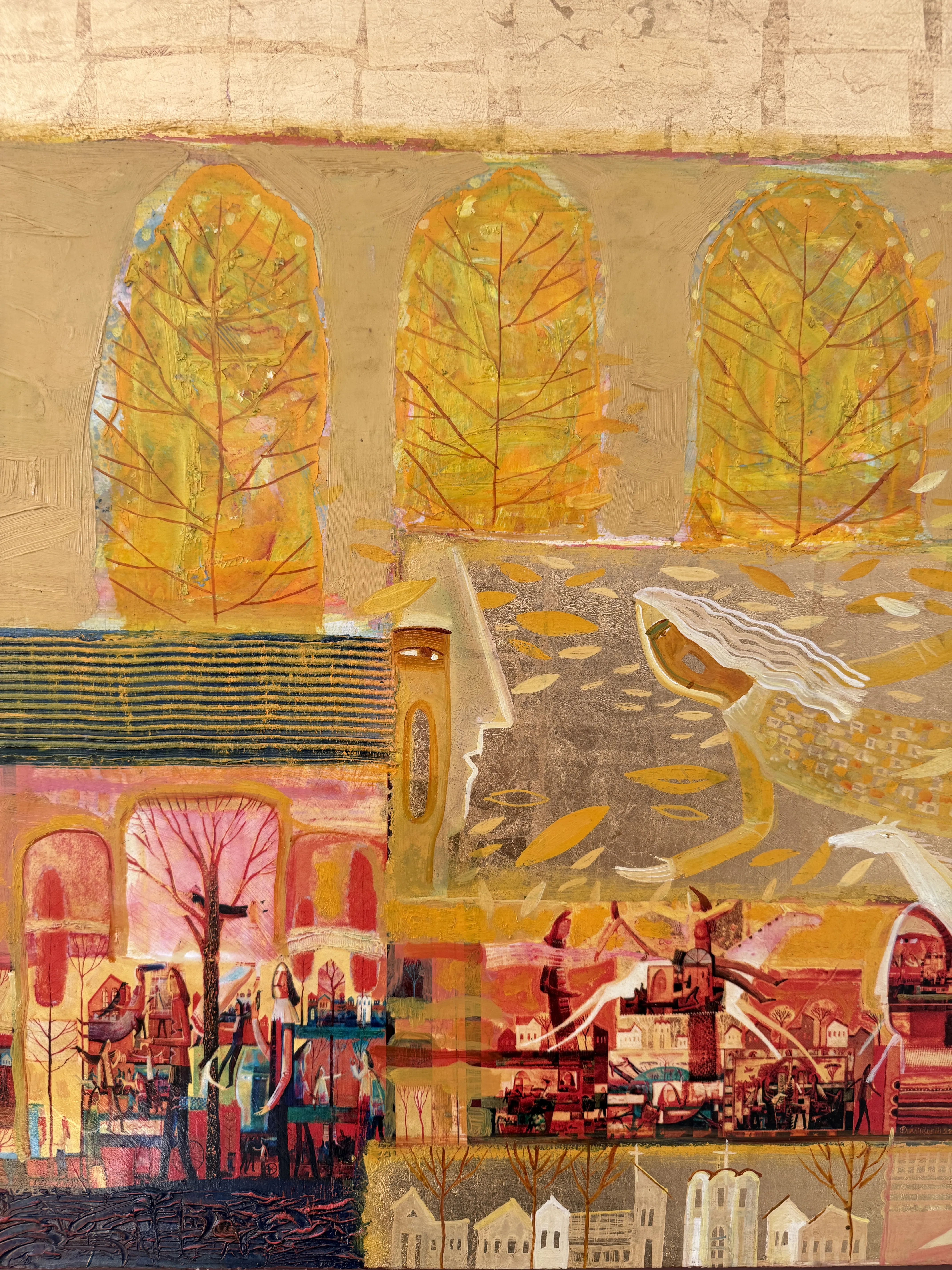 Image of Autumn Breath by Roman Opalinsky, size: 87х78см, made of oil/wood, Painting medium, from Town, priced at $2500 Photo 5 of 11.