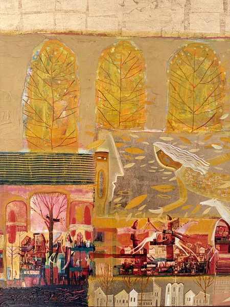 Image of Autumn Breath by Roman Opalinsky, size: 87х78см, made of oil/wood, Painting medium, from Town, priced at $2500 Photo 5 of 11.