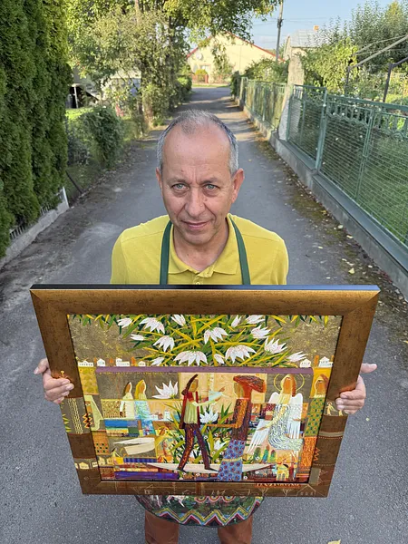 Зображення "Опіка над ліліями " від Роман Опалинський, розмір: 73x71cm, матеріали: олія/дерево, медіум: Живопис, місто: Городок, ціна: $1800 Фото 8 з 16.