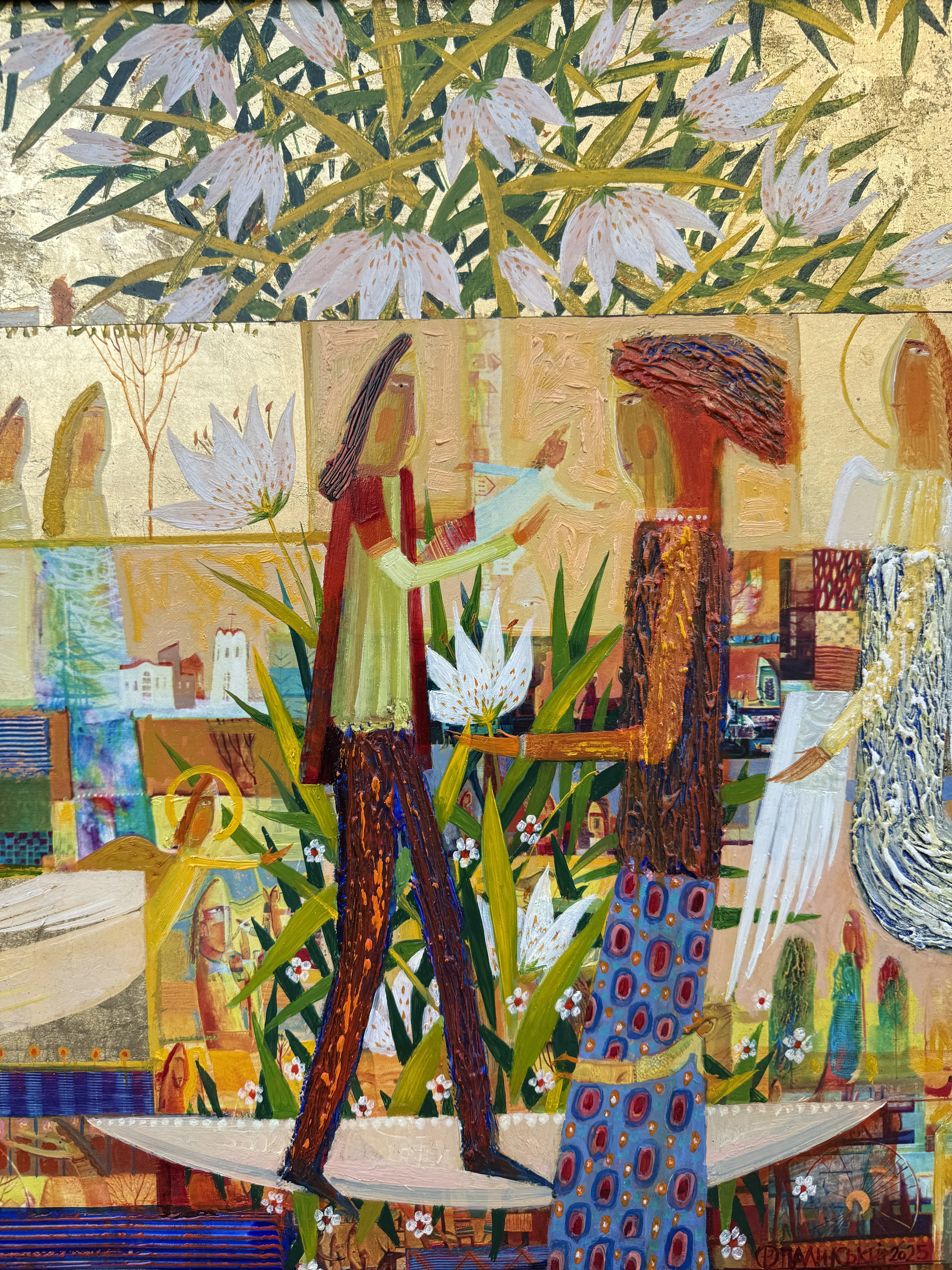 Image of Care for Lilies by Roman Opalinsky, size: 73x71cm, made of oil/wood, Painting medium, from Horodok, priced at $1800 Photo 10 of 16.