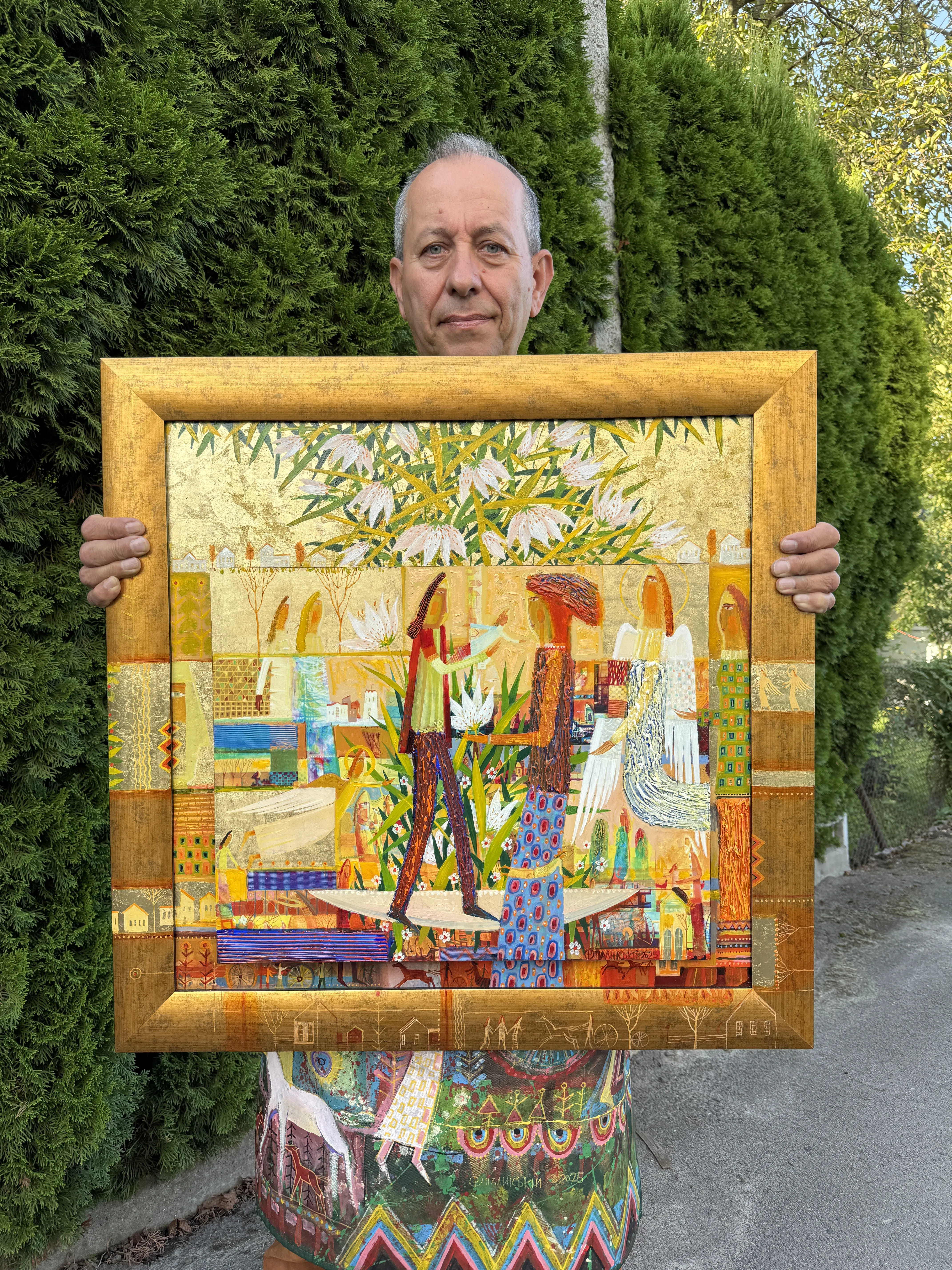 Зображення "Опіка над ліліями " від Роман Опалинський, розмір: 73x71cm, матеріали: олія/дерево, медіум: Живопис, місто: Городок, ціна: $1800 Фото 12 з 16.