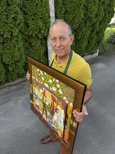 Зображення "Опіка над ліліями " від Роман Опалинський, розмір: 73x71cm, матеріали: олія/дерево, медіум: Живопис, місто: Городок, ціна: $1800 Фото 16 з 16.