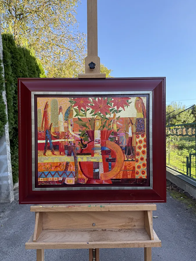 Зображення "Настрій червоний" від Роман Опалинський, розмір: 70x60cm, матеріали: олія/дерево, медіум: Живопис, місто: Городок