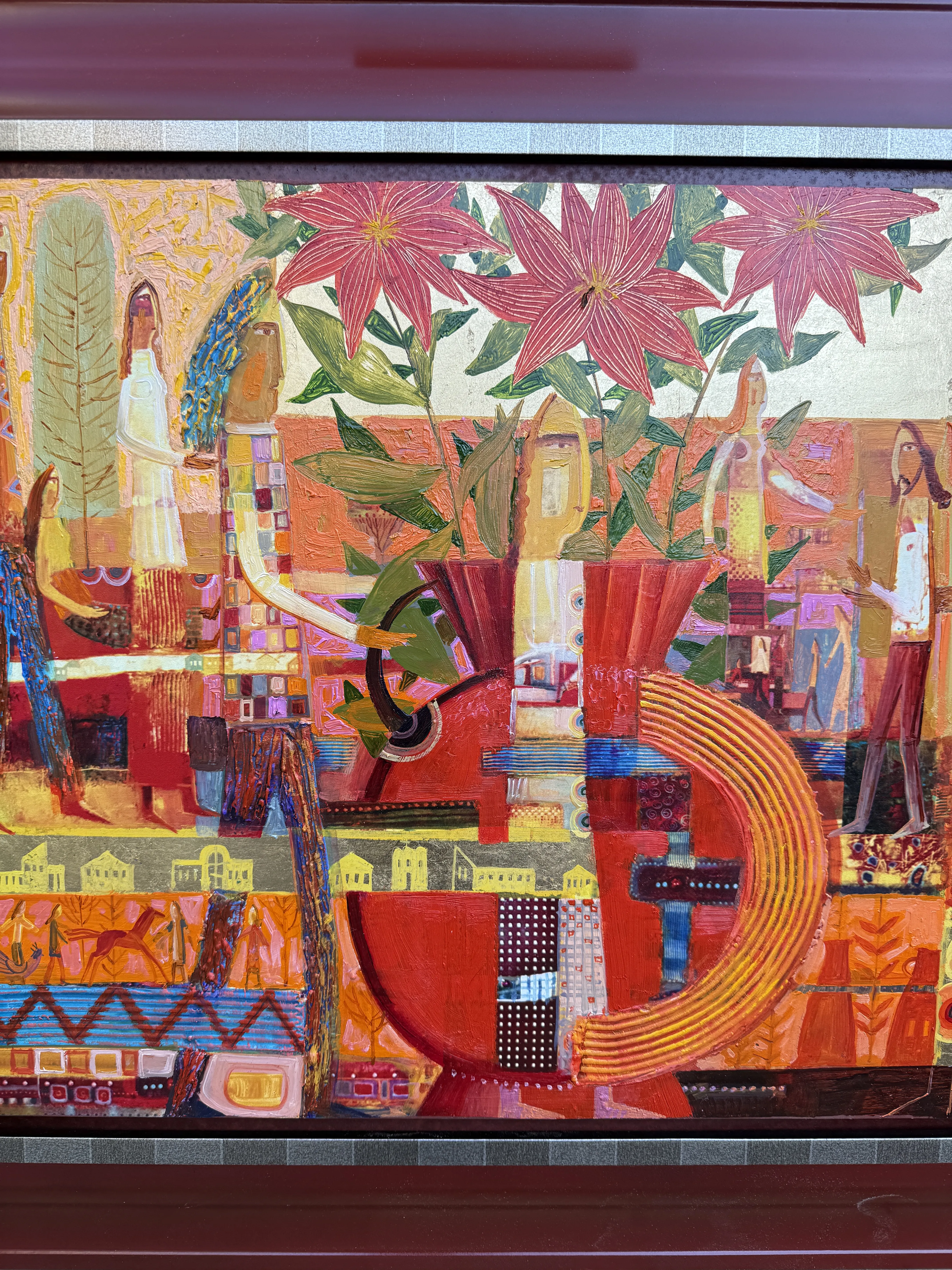 Image of Mood red by Roman Opalinsky, size: 70x60cm, made of oil/wood, Painting medium, from Town Photo 3 of 6.