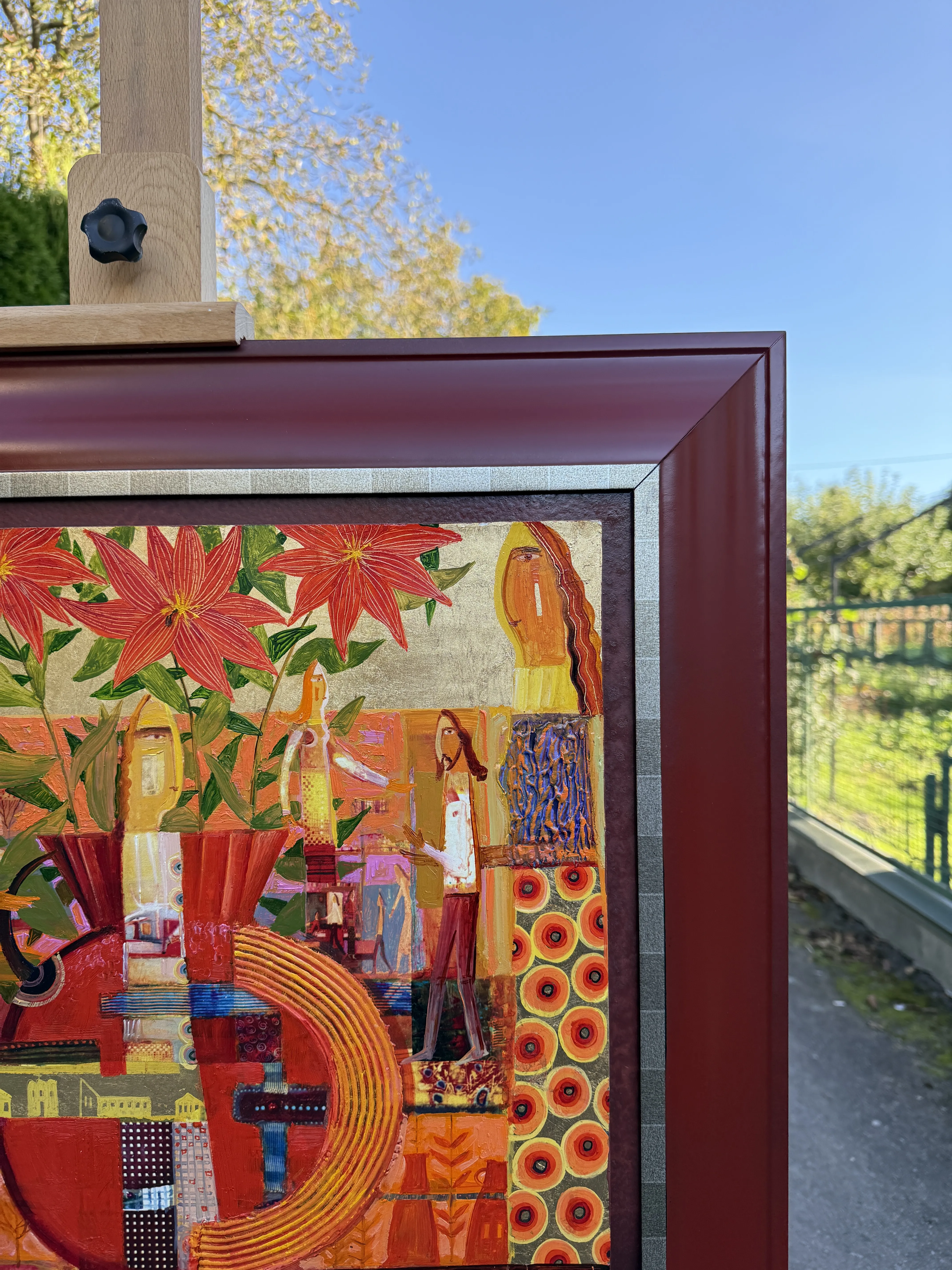 Image of Mood red by Roman Opalinsky, size: 70x60cm, made of oil/wood, Painting medium, from Town Photo 4 of 6.