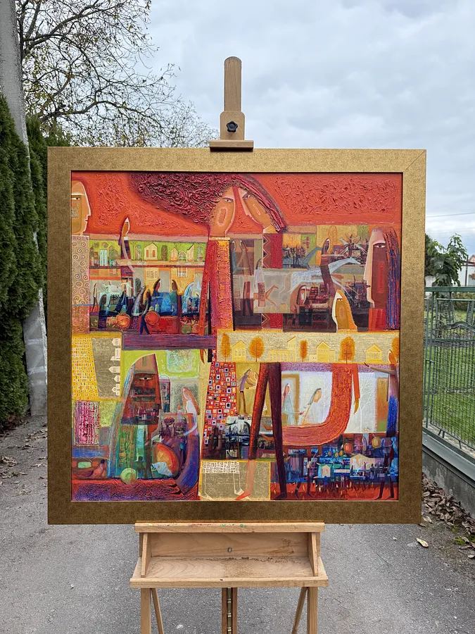 Зображення "Пара в червоному" від Роман Опалинський, розмір: 113x113cm, матеріали: олія/полотно, медіум: Живопис, ціна: $4500 Фото 1 з 11.