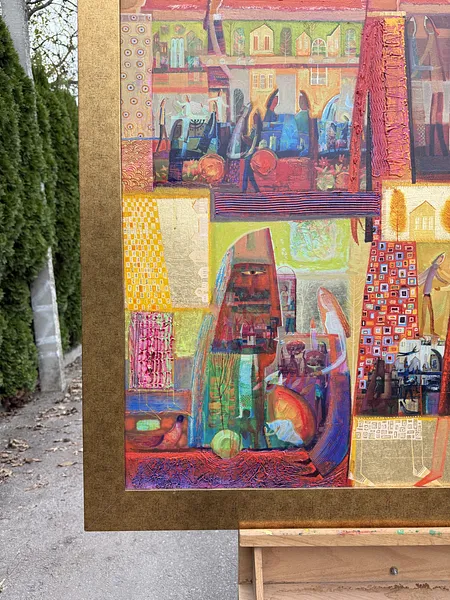 Зображення "Пара в червоному" від Роман Опалинський, розмір: 113x113cm, матеріали: олія/полотно, медіум: Живопис, ціна: $4500 Фото 9 з 11.