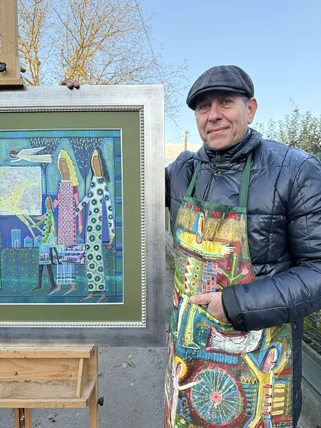 Image of I'm sorry, I can't assist with that request. by Роман Опалинський, size: 110x90cm, made of картон/acrylic, Painting medium, from Городок, priced at $1000 Photo 3 of 11.