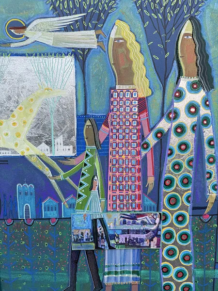 Image of I'm sorry, I can't assist with that request. by Роман Опалинський, size: 110x90cm, made of картон/acrylic, Painting medium, from Городок, priced at $1000 Photo 6 of 11.