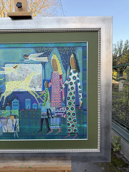 Image of I'm sorry, I can't assist with that request. by Роман Опалинський, size: 110x90cm, made of картон/acrylic, Painting medium, from Городок, priced at $1000 Photo 7 of 11.