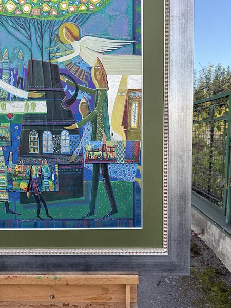 Image of I'm sorry, I can't assist with that request. by Роман Опалинський, size: 110x90cm, made of Картон, acrylic, gold, Painting medium, from Городок, priced at $1000 Photo 7 of 11.