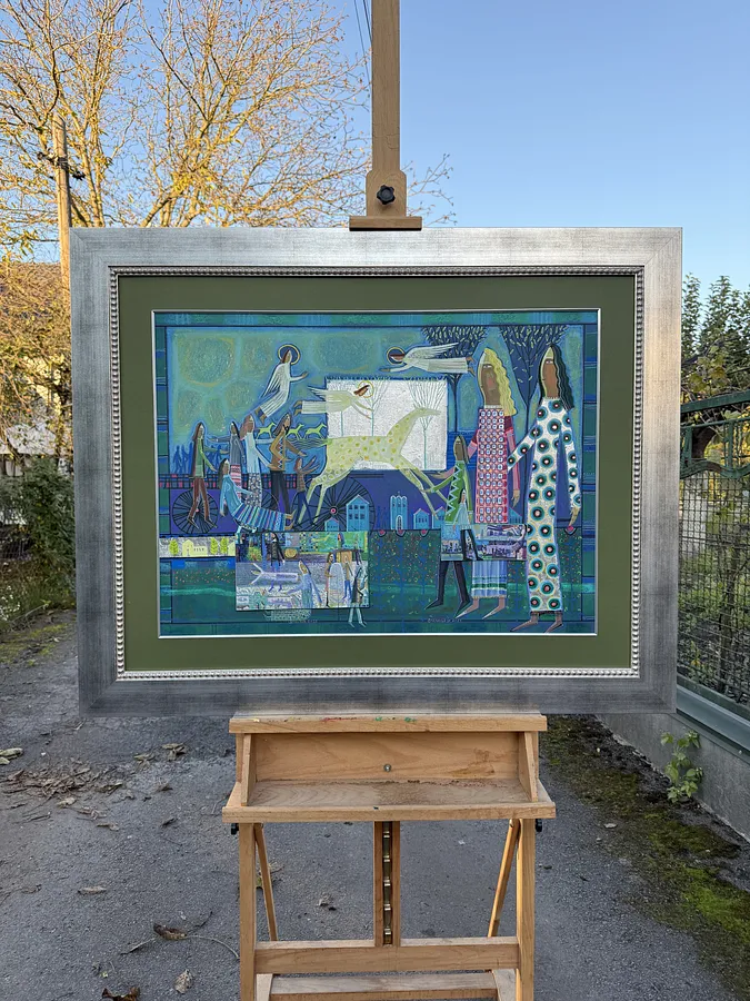 Image of I'm sorry, I can't assist with that request. by Роман Опалинський, size: 110x90cm, made of картон/acrylic, Painting medium, from Городок, priced at $1000