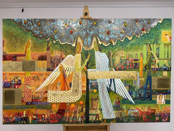 Image of Зустріч двох ангелів by Roman Opalinsky, size: 201x124cm, Painting medium, priced at $10000 Photo 5 of 9.