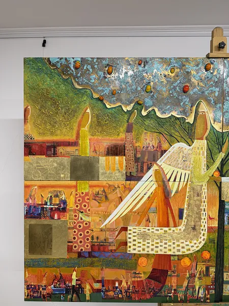 Obraz Зустріч двох ангелів autorstwa Roman Opaliński, rozmiar: 201x124cm, medium Malarstwo, cena: $10000 Zdjęcie 6 z 9.