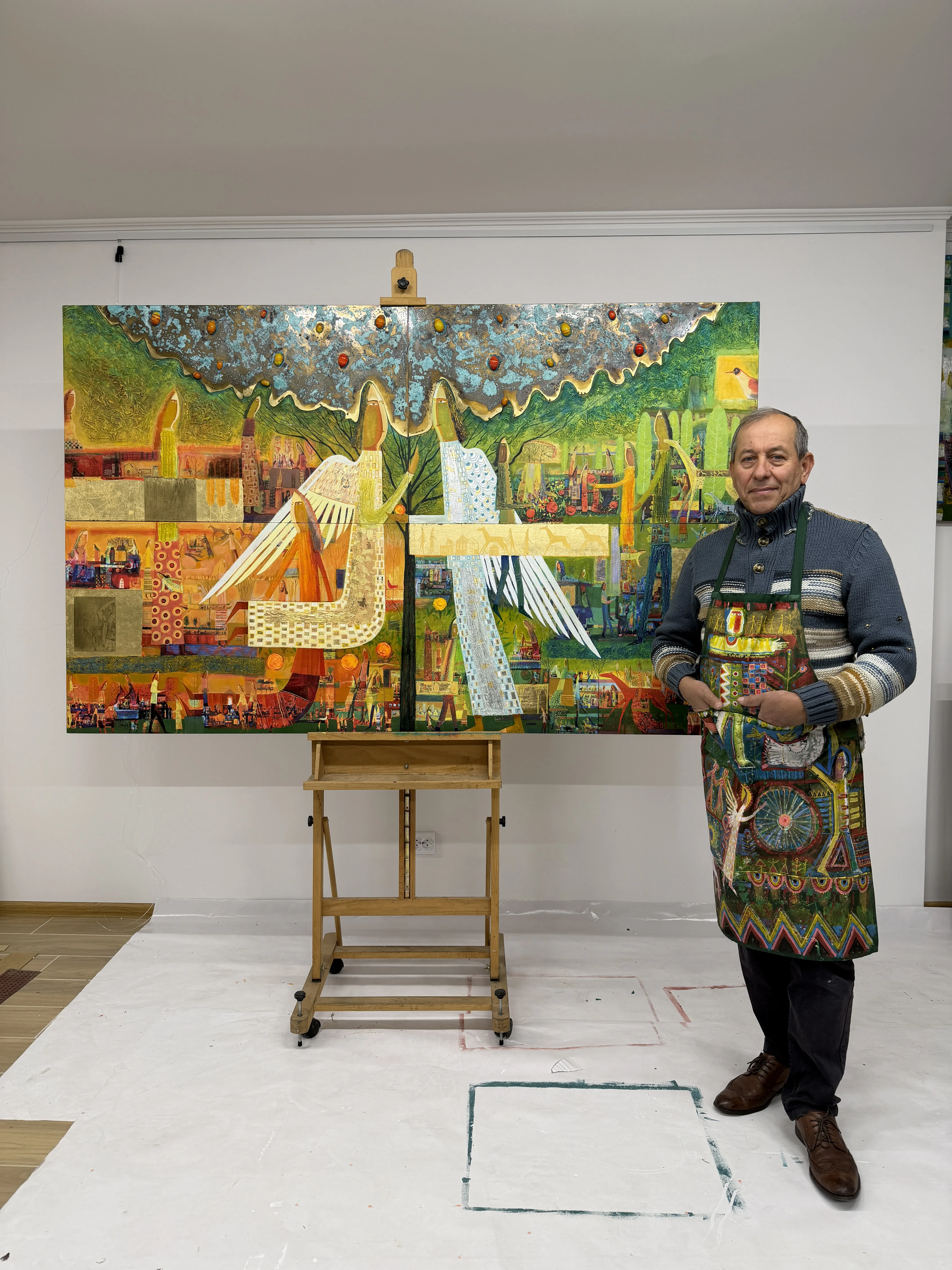 Image of Зустріч двох ангелів by Roman Opalinsky, size: 201x124cm, Painting medium, priced at $10000 Photo 9 of 9.