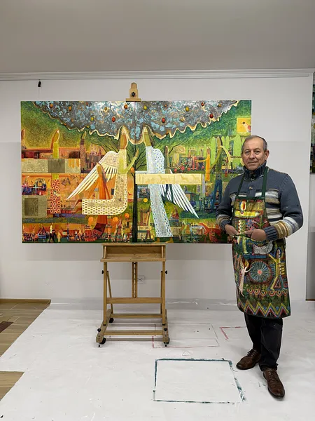 Image of Зустріч двох ангелів by Roman Opalinsky, size: 201x124cm, Painting medium, priced at $10000 Photo 9 of 9.